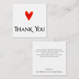 Cartão De Notas White Modern Elegant Personal Note Heart Obrigado