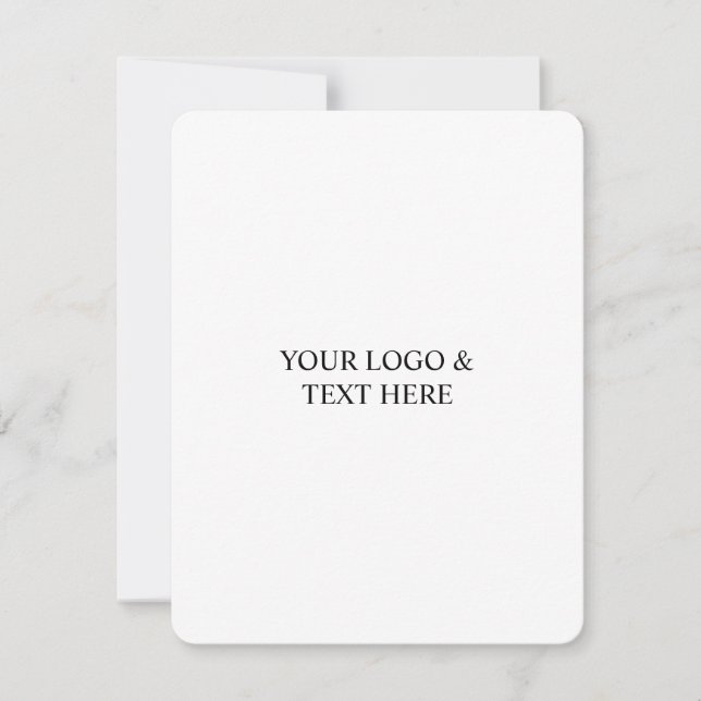 Cartão De Notas White Personalized – Your Logo & Text Here (Frente)