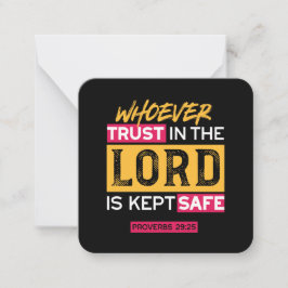 Cartão De Notas Whoever Trusts in the Lord Is Kept Safe Quote