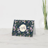 Wild Garden Floral Personalized Notecard