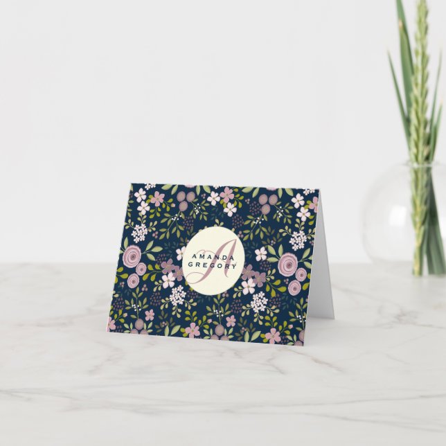 Cartão De Notas Wild Garden Floral Personalized Notecard (Frente)