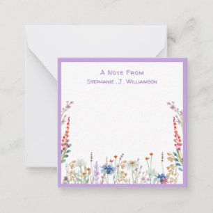 Cartão De Notas Wildflower Personalizado Uma Nota De