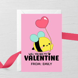 Cartão De Notas Will You Bee My Valentine Kids Card