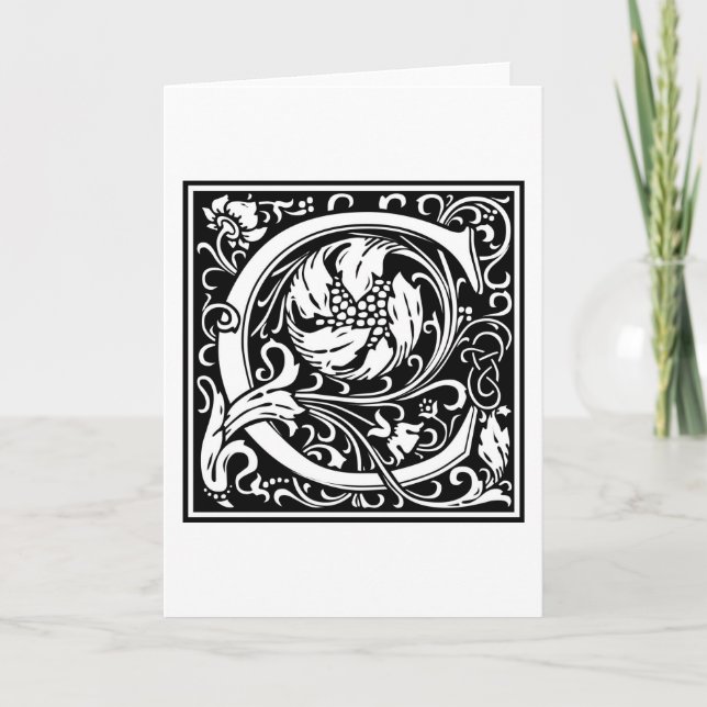 Cartão De Notas William Morris Alphabet “C” (Frente)