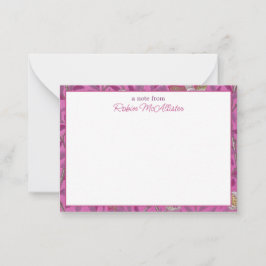 Cartão De Notas William Morris, Aves Rosa Quente e Pommegrenatos