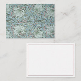 Cartão De Notas William Morris, Pimpernel - Aqua Green Floral