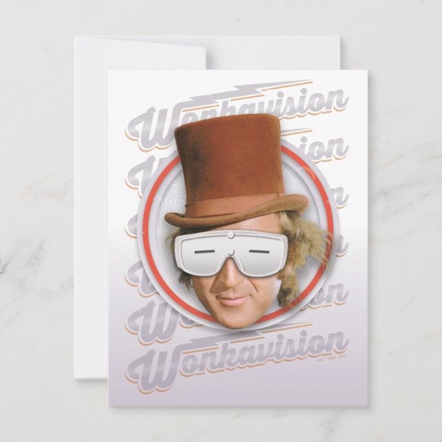 Cartão De Notas Willy Wonka de Óculos Wonkavision (Frente)