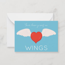 Cartão De Notas Winged Love Valentine Flat Note Card