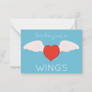 Cartão De Notas Winged Love Valentine Flat Note Card