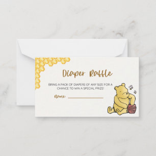 Cartão De Notas Winnie the Pooh Chá de fraldas Fralda Raffle