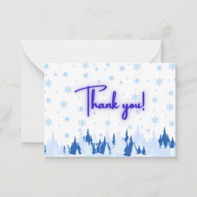 Cartão De Notas Winter Wonderland Thank You Card (Frente)