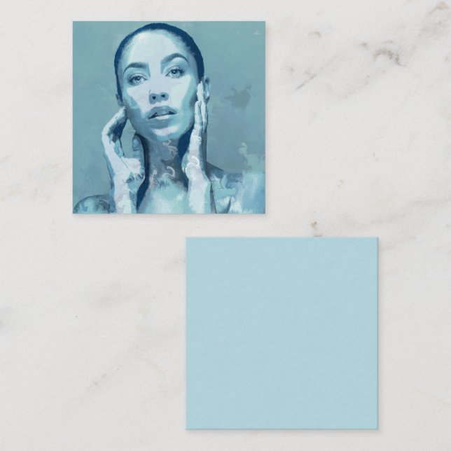 Cartão De Notas "Woman in Blue" (Frente/Verso)