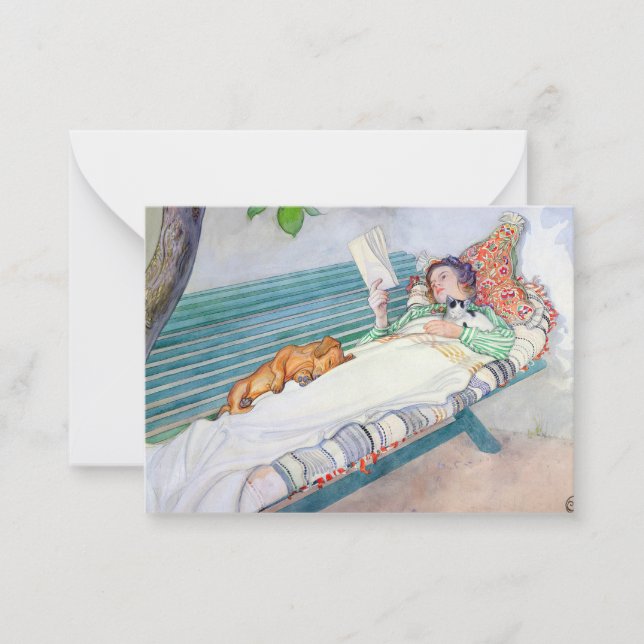 Cartão De Notas Woman Lying on a Bench, 1913 by Carl Larsson (Frente)