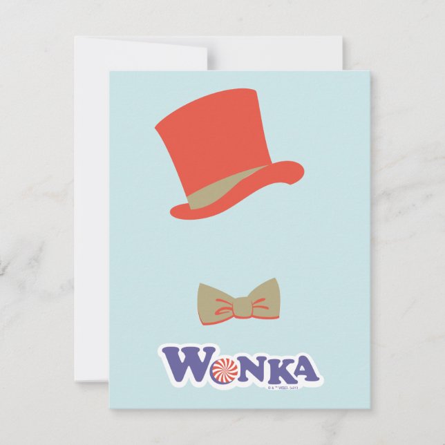 Cartão De Notas Wonka Top Hat e Arco Tie (Frente)