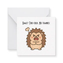 Wonky Zoo Christmas Moody Hedgehog - Placa de Nota