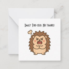 Cartão De Notas Wonky Zoo Christmas Moody Hedgehog - Placa de Nota