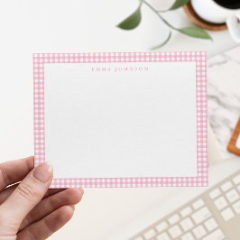 Cartão De Notas Xadrez Ginga Rosa Minimalista