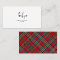 Xadrez Tartan Green Red Rustic Casamento Obrigado