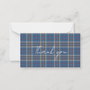 Cartão De Notas Xadrez Tartan Thompson Rústico Obrigado
