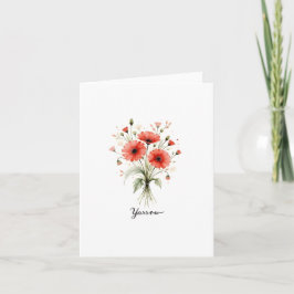 Cartão De Notas Yarrow Floral Blank Note Card