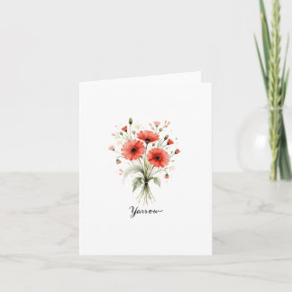Cartão De Notas Yarrow Floral Blank Note Card