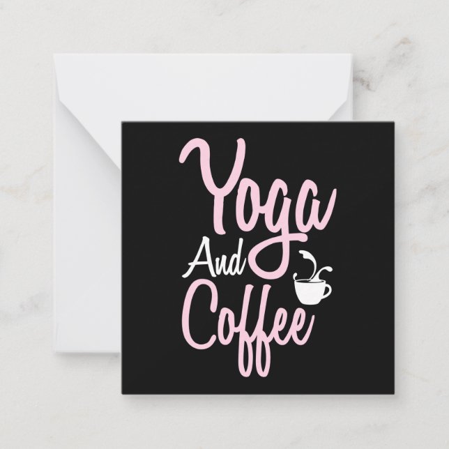 Cartão De Notas Yoga Lover | Yoga And Coffee (Frente)