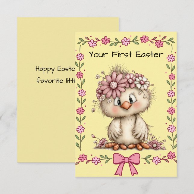 Cartão De Notas Your First Easter Flat Note Card (Frente/Verso)