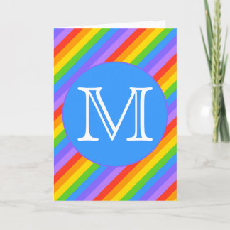 Cartão De Notas Your Letter, Rainbow Stripes Monogram.