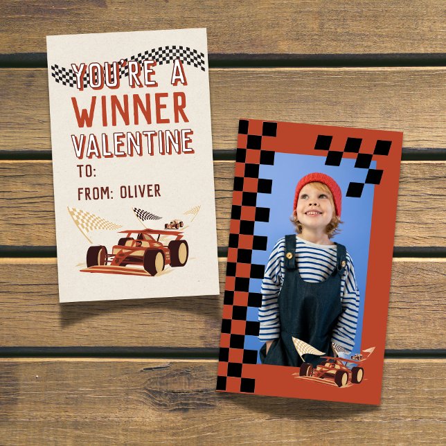 Cartão De Notas You're a Winner Race Car DIY Valentine's Classroom (Share this You're a Winner Race Car DIY Valentine's Classroom Note Card!)