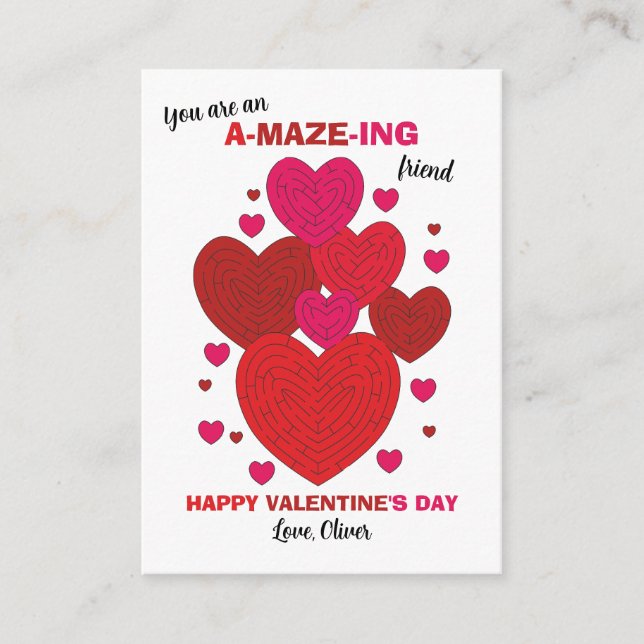 Cartão De Notas You're Amazing Maze Classroom Valentine Note Card (Frente)