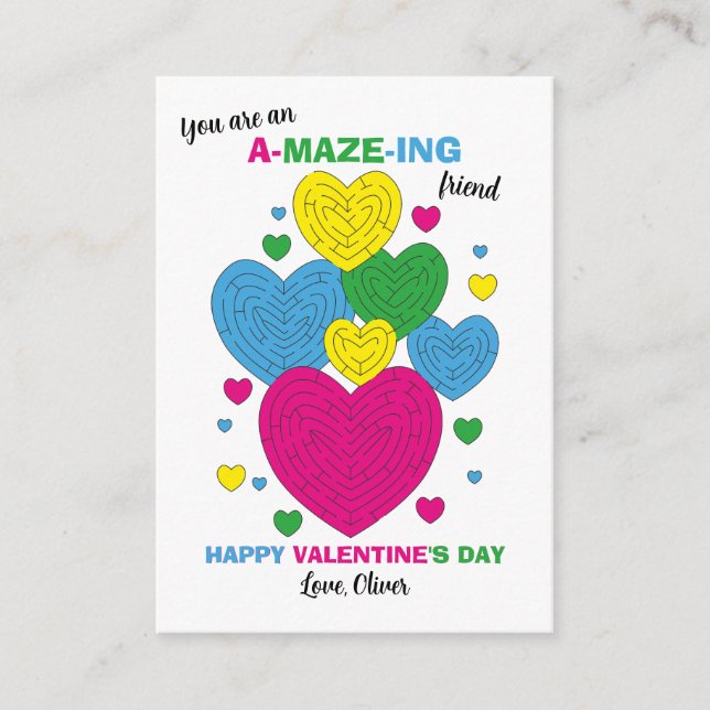Cartão De Notas You're Amazing Maze Classroom Valentine Note Card (Frente)