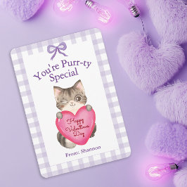 Cartão De Notas You're Purr-ty Special Kitty Cat Valentine's Day