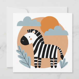 Cartão De Notas Zebra Caprichosa Influenciada pela Escandinávia