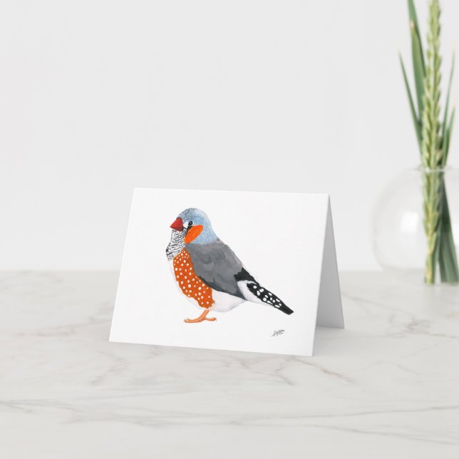 Cartão De Notas Zebra Finch (Frente)
