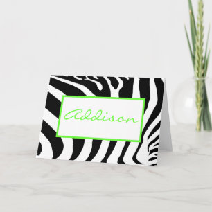 Cartão De Notas Zebra in Lime