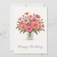 Zínias Coral Rosa de Aniversário