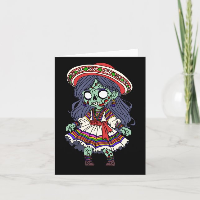 Cartão De Notas Zombie peruana bonita (Frente)