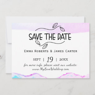 Cartão de Notificação de Casamento com Aquarela Ro