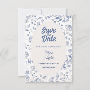 Cartão de Notificação de Data de Aquarela Flora Az