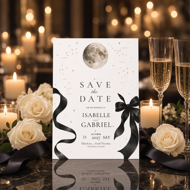 Cartão de Notificação de Data de Casamento Celesti (Criador carregado)