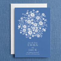 Cartão de Notificação de Data de Casamento com Buq