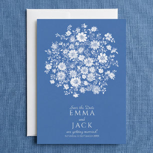 Cartão de Notificação de Data de Casamento com Buq