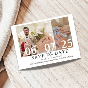 Cartão de Notificação de Data de Casamento com Col