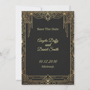 Cartão de Notificação de Data de Casamento com Flo