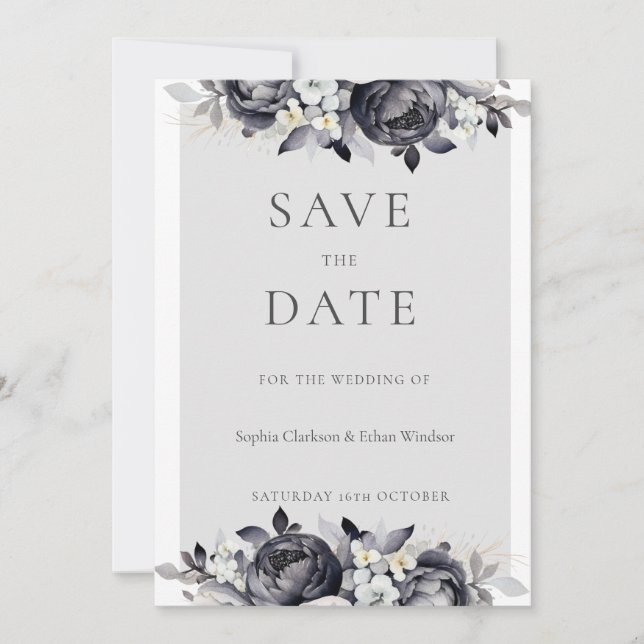 Cartão de Notificação de Data de Casamento Digital (Frente)