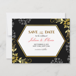 Cartão de Notificação de Data de Casamento em Pret