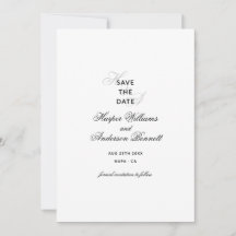 Cartão de Notificação de Data de Casamento Simples
