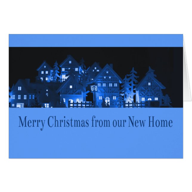 Cartão De Novas Casas De Natal Iluminadas (Frente Horizontal)