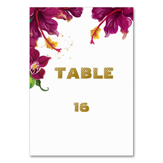 cartão de número da mesa das flores de burgundy hi (Frente)