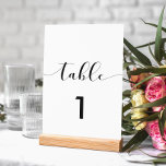 Cartão de número da mesa de casamento branca e neg<br><div class="desc">Escolha simplicidade para o seu casamento com este elegante design moderno preto e branco.</div>